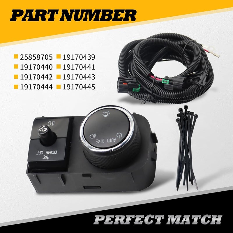 Jecoupoon Fog Light Switch & Wiring Harness Compatible with 2007-2013 Silverado 2007-2013 Sierra 1500 2500 3500 25858705 19170443 - Image 4